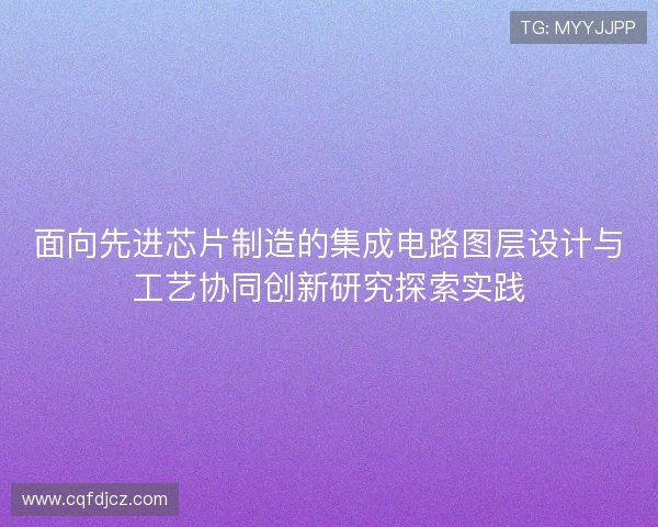 面向先进芯片制造的集成电路图层设计与工艺协同创新研究探索实践
